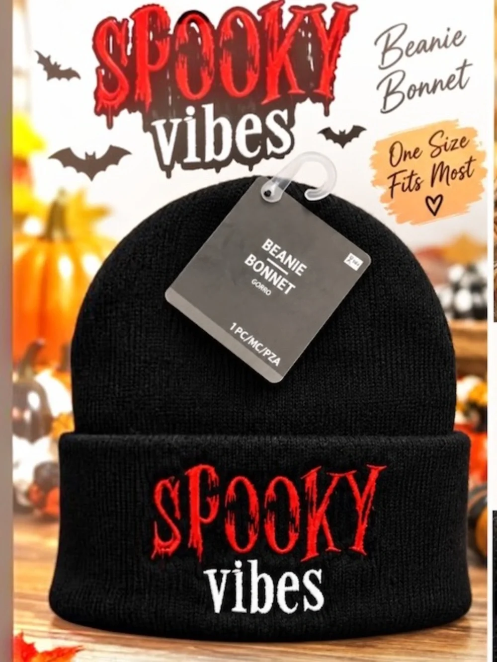 Halloween Beanie Bundle - Pink & Black Spooky Vibes Knit Hats